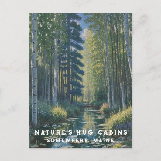 *~* AP49 Nature Maine Forest Woods Water Lilies Postkarte (Vorderseite)