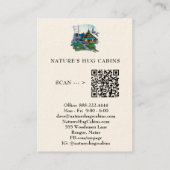 *~* AP49 Rustikale Hütte QR Hütte FrühlingsBirches Visitenkarte (Rückseite)