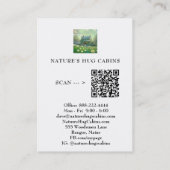 *~* AP49 Rustikale Kabine Hütte QR Frühlingsblumen Visitenkarte (Rückseite)