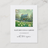 *~* AP49 Rustikale Kabine Hütte QR Frühlingsblumen Visitenkarte (Vorderseite)