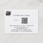 *~* AP49 Rustikale Kabine QR Hütte Lodge Visitenkarte (Rückseite)