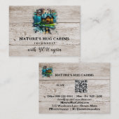 *~* AP49 Rustikale Kabine QR Schneewaldplanks Visitenkarte (Vorne/Hinten)