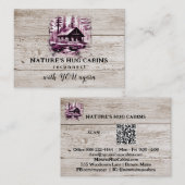 *~* AP49 Rustikale Kabine Sketch QR Holzplanks Visitenkarte (Vorne/Hinten)