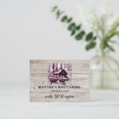 *~* AP49 Rustikale Kabine Sketch QR Holzplanks Visitenkarte (Stehend Vorderseite)