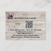 *~* AP49 Rustikale Kabine Sketch QR Holzplanks Visitenkarte (Rückseite)