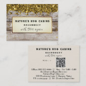*~* AP49 Rustikaler QR Glitzer aus geschältem Holz Visitenkarte (Vorne/Hinten)
