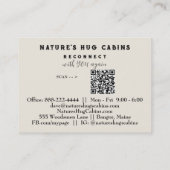 *~* AP49 Rustikaler QR Glitzer aus geschältem Holz Visitenkarte (Rückseite)