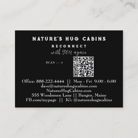 *~* AP49 Rustikaler QR-Glitzer aus gewittertem Hol Visitenkarte (Rückseite)