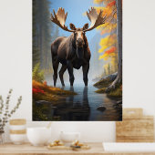 *~* AP49 starker MOOSE Stream Nature Forest Poster (Küche)