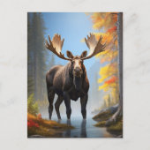 *~* AP49 starker MOOSE Stream Nature Forest Postkarte (Vorderseite)