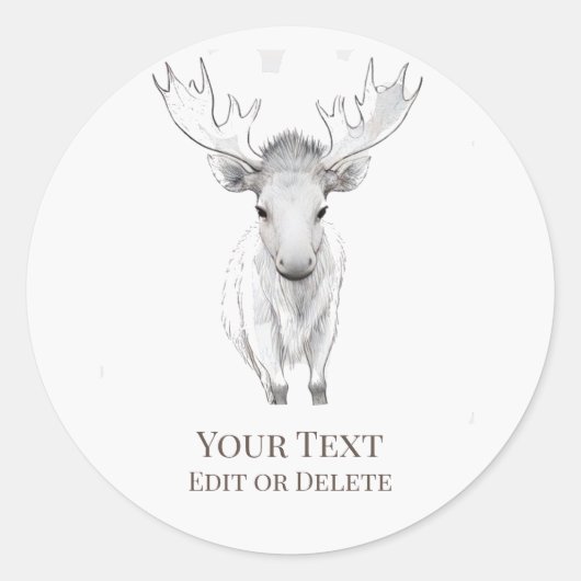 *~* AP49 Sweet Niedlich Rustic Baby Moose Runder Aufkleber (Vorderseite)