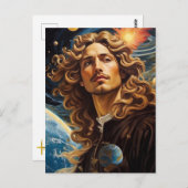 *~* AP50 Fantasy Universe Cosmic Handsome Blume Postkarte (Vorne/Hinten)