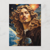 *~* AP50 Fantasy Universe Cosmic Handsome Blume Postkarte (Vorderseite)