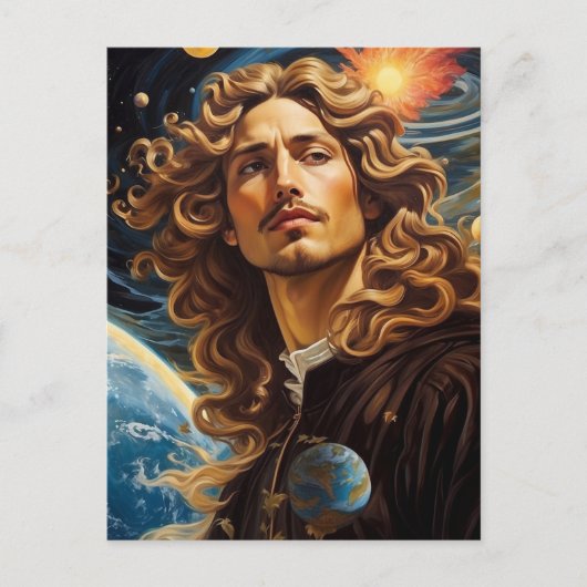 *~* AP50 Fantasy Universe Cosmic Handsome Blume Postkarte (Vorderseite)