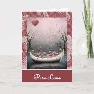 *~* AP51 17 Romantic House Boat Hearts Valentine Feiertagskarte