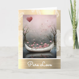 *~* AP51 17 Romantisches Kanuboot Herz Valentine Feiertagskarte