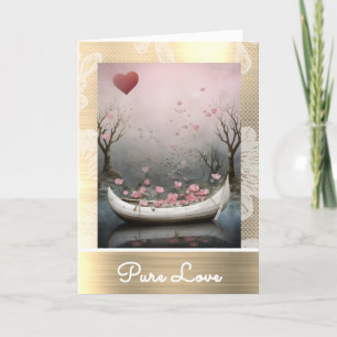 *~* AP51 17 Romantisches Kanuboot Herz Valentine Feiertagskarte