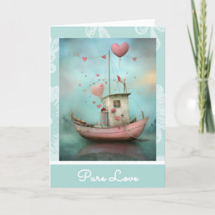 *~* AP51 2 Liebe Boat Hearts Romantisches Valentin Feiertagskarte
