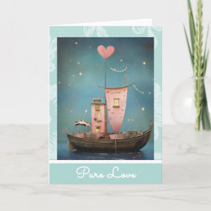 *~* AP51 30 Liebe Boat Hearts Romantisches Valenti Feiertagskarte
