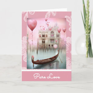 *~* AP51 4 Liebesboot-Herzen Romantischer Valentin Feiertagskarte