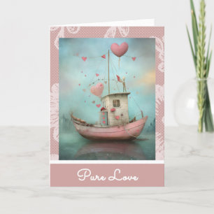 *~* AP51 Liebe Boat Hearts 2 Romantisches Valentin Feiertagskarte