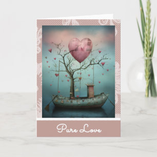 *~* AP51 Romantische Bootsherzen Valentine Serene  Feiertagskarte