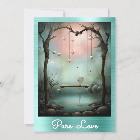 *~* AP51 Romantische Schwungherzen Valentine Seren Einladung (Vorderseite)