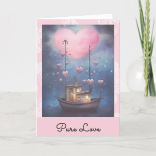 *~* AP51 Romantisches Boot Herzen Valentinstag Ser Feiertagskarte