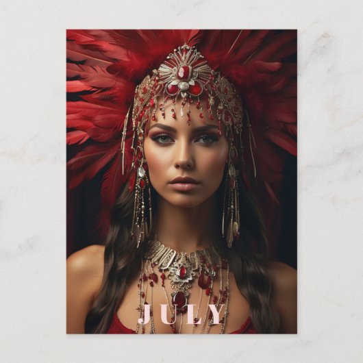 *~ AP53 Boho JULI Göttinnen GEBURTSTAG RUBIN Postkarte (Vorderseite)
