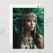 *~ AP53 Boho MAY Goddess BIRTHDAY Emerald Postkarte (Vorne/Hinten)