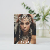 *~ AP53 JUNE Boho BIRTHDAY PEARLS Frau Postkarte (Stehend Vorderseite)