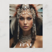 *~ AP53 JUNE Boho BIRTHDAY PEARLS Frau Postkarte (Vorderseite)