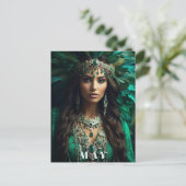*~ AP53 MAI Göttin GEBURTSTAG Smaragd Boho Postkarte (Stehend Vorderseite)