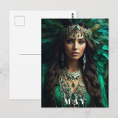 *~ AP53 MAI Göttin GEBURTSTAG Smaragd Boho Postkarte (Vorne/Hinten)