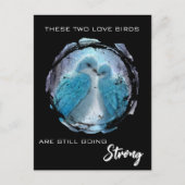 *~* AP54 Art Anniversary Love Birds Winter Postkarte (Vorderseite)