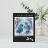 *~* AP54 FOTO Jubiläum Fluffy Love Birds Postkarte (Stehend Vorderseite)