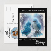 *~* AP54 FOTO Jubiläum Fluffy Love Birds Postkarte (Vorne/Hinten)