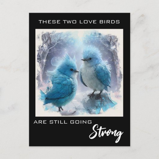 *~* AP54 FOTO Jubiläum Fluffy Love Birds Postkarte (Vorderseite)