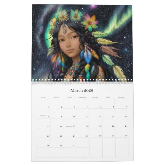 *~* AP58 Galactic Women Fantasy Cosmic Planets 4 Kalender (Mär 2026)