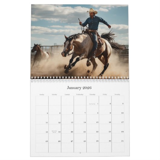 *~* AP59 Wild West Cowboy Horse Rodeo 4 Kalender (Jan 2026)