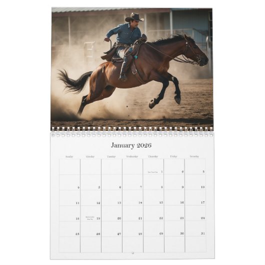 *~* AP59 Wild West Cowboy Horse Rodeo Kalender (Jan 2026)
