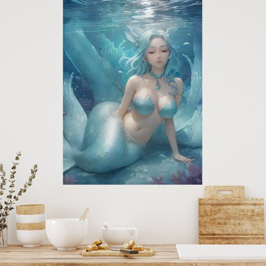 *~* AP60 8 Wasser Goddess Fantasy Sea Mermaid Poster (Küche)
