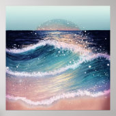 *~* AP60 Sea Glitzer Coastal Ocean Sand Beach Wave Poster (Vorne)