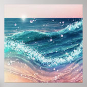 *~* AP60 Sea Sparkle Sand Coastal Ocean Beach Wave Poster (Vorne)