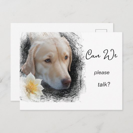 *~* AP61 Bitte können wir sprechen Labrador Retrie Postkarte (Vorne/Hinten)