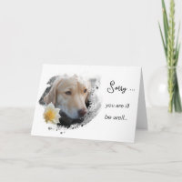 *~* AP61 Blume Krank Gesund Gold Hund