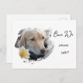 *~* AP61 Can We Talk - Labrador Retriever Blume Postkarte (Vorne/Hinten)