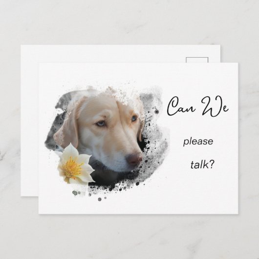 *~* AP61 Can We Talk - Labrador Retriever Blume Postkarte (Vorne/Hinten)