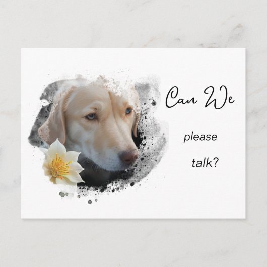*~* AP61 Can We Talk - Labrador Retriever Blume Postkarte (Vorderseite)