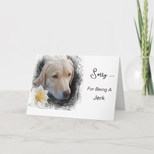 *~* AP61 Sad Labrador Retriever Blume Message Karte (Vorderseite)